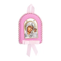 Дитячий подарунок ікона Божої Матері "Казанська" в сріблі з позолотою - 2079811