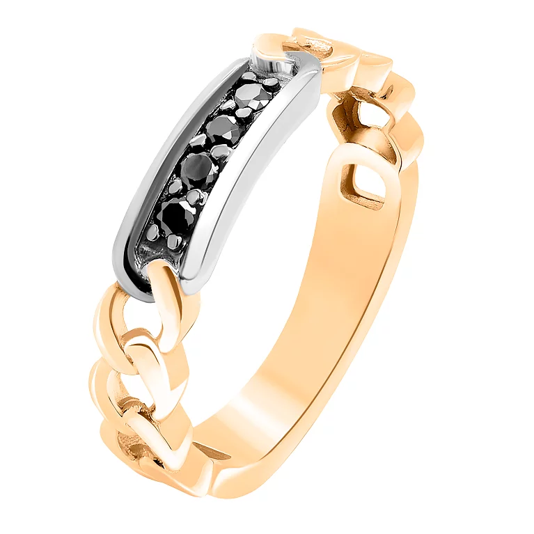 Перстень золотой с фианитом "Звенья". Артикул КП003: цена, отзывы, фото – купить в интернет-магазине AURUM