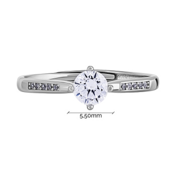 Серебряное раздвижное кольцо с дорожкой фианитов - 1991374