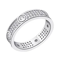 Серебряное кольцо с фианитами - 1514666