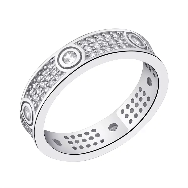 Серебряное кольцо с фианитами. Артикул 7501/5958: цена, отзывы, фото – купить в интернет-магазине AURUM