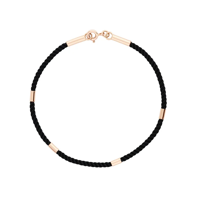 Шолковый браслет со вставками из красного золота - 2128203 Шолковый браслет со вставками из красного золота - 2128203