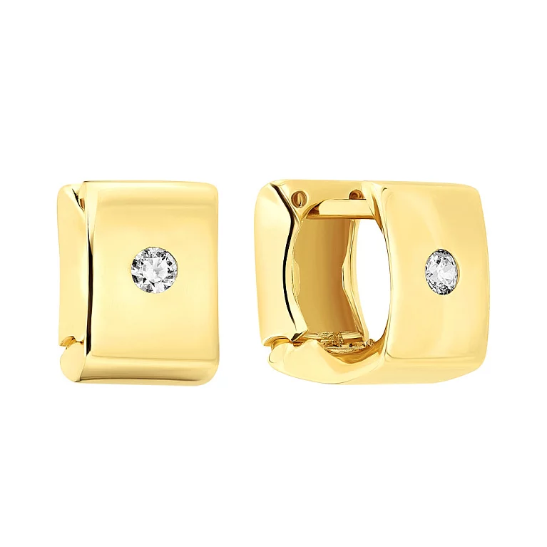 Серьги-кольца из желтого золота. Артикул 107732ж: цена, отзывы, фото – купить в интернет-магазине AURUM