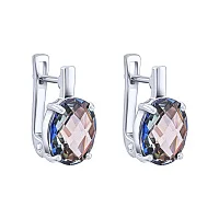 Серебряные серьги с мистик топазом - 2022277