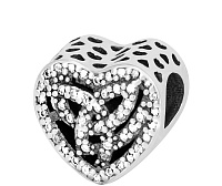 Срібний шарм Серце з цирконієм. Артикул 7903/П5Ф/7015: ціна, відгуки, фото – купити в інтернет-магазині AURUM