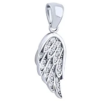 Срібний підвіс "Крило" з фіанітами - 2041951