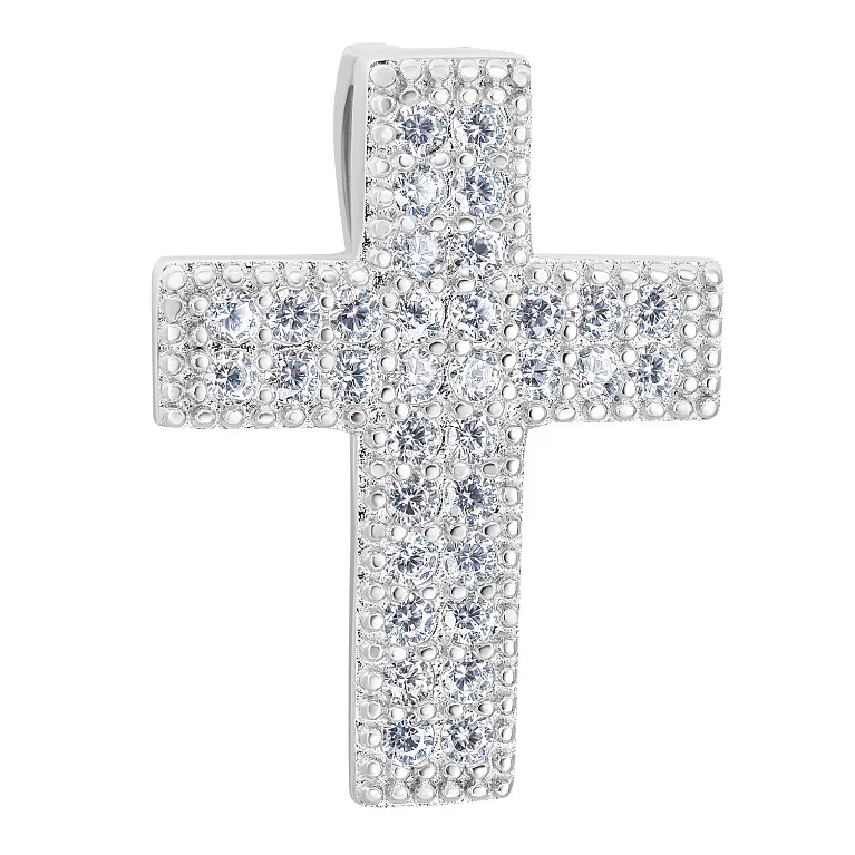 Декоративный серебряный крестик с россыпью фианитов. Артикул 7504/2142911: цена, отзывы, фото – купить в интернет-магазине AURUM