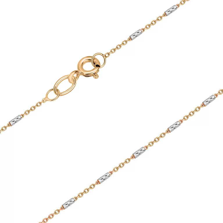Ланцюжок із комбінованого золота плетіння якір. Артикул ц3021202р: ціна, відгуки, фото – купити в інтернет-магазині AURUM
