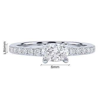 Серебряное кольцо с фианитами  - 2262520