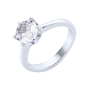 Серебряное кольцо с фианитом - 2076857
