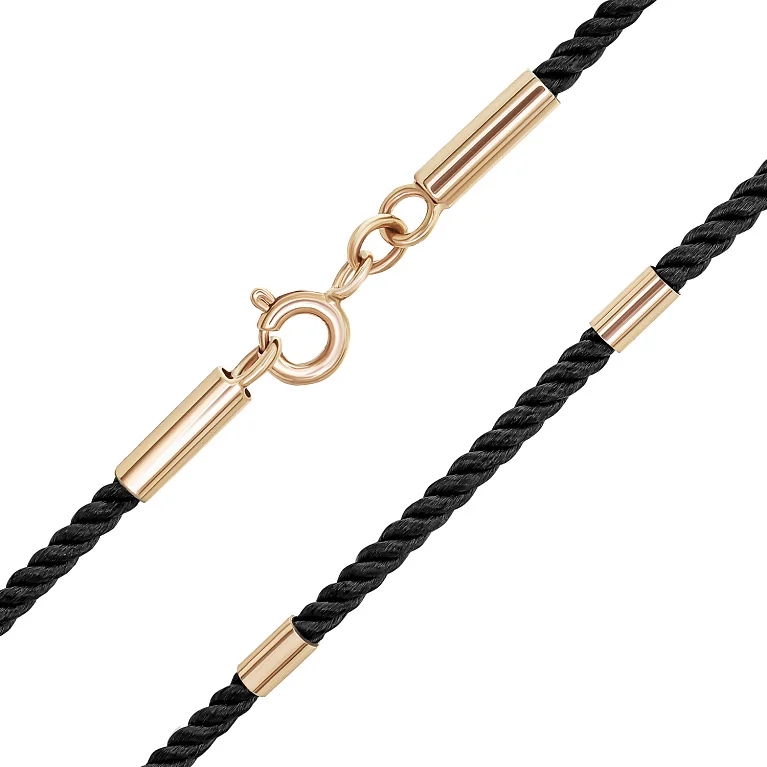 Шнурок шовковий зі вставками з червоного золота - 2128349