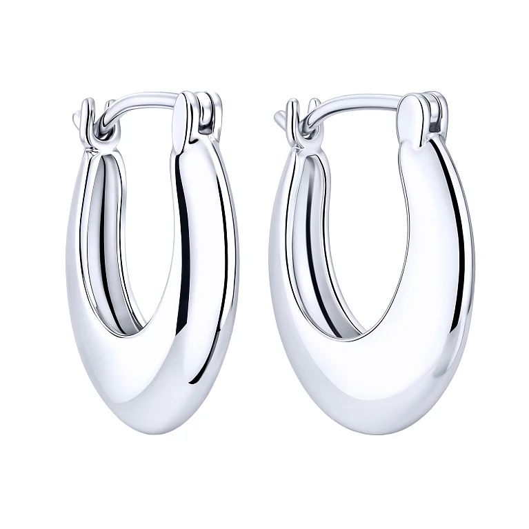 Серьги из серебра в стиле минимализм - 2170942