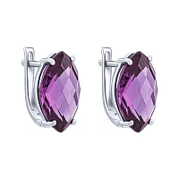 Серьги из серебра с александритом - 2016679