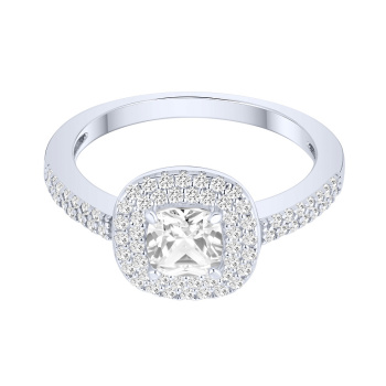 Серебряное кольцо "Геометрия" с фианитами - 2284785