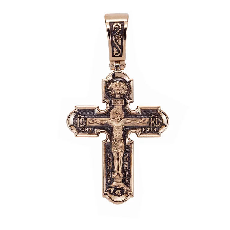 Хрест у червоному золоті . Артикул Кр1504р: ціна, відгуки, фото – купити в інтернет-магазині AURUM
