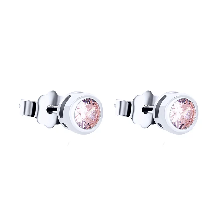 Срібні сережки-гвоздики з фіанітом. Артикул 7518/FЕ11215/5: ціна, відгуки, фото – купити в інтернет-магазині AURUM