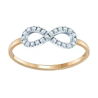 Золотое кольцо Бесконечность с цирконием. Артикул 700115: цена, отзывы, фото – купить в интернет-магазине AURUM