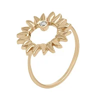 Каблучка з червоного золота "Золоті Соняхи" з фіанітом - 1617400