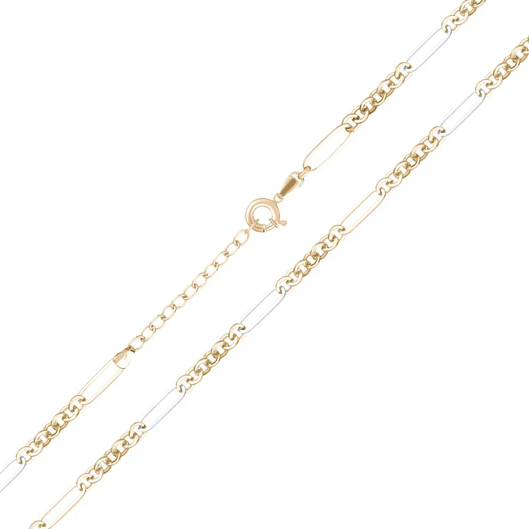 Ланцюг плетіння якір та шопард з комбінованого золота - 1657721