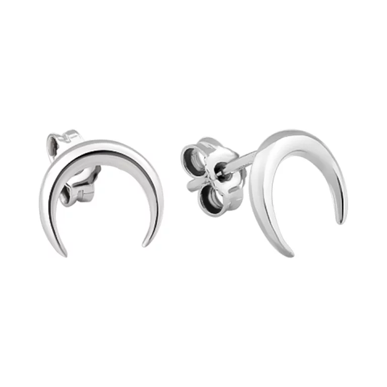 Сережки-гвоздики зі срібла місяць. Артикул 7518/ВС-167р: ціна, відгуки, фото – купити в інтернет-магазині AURUM