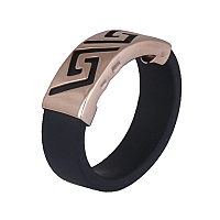 Каучуковий перстень із золотою вставкою. Артикул 900625: ціна, відгуки, фото – купити в інтернет-магазині AURUM