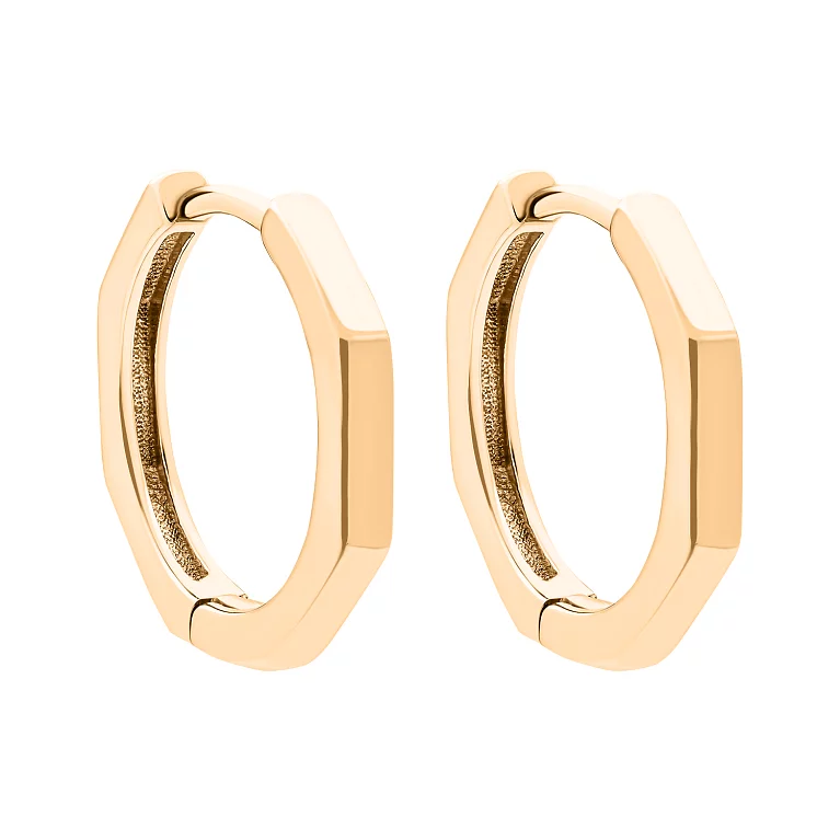Золотые серьги-кольца с гранями. Артикул 213290501: цена, отзывы, фото – купить в интернет-магазине AURUM