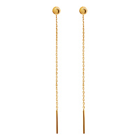 Сережки-гвоздики з червоного золота з підвісками. Артикул 2008798101: ціна, відгуки, фото – купити в інтернет-магазині AURUM