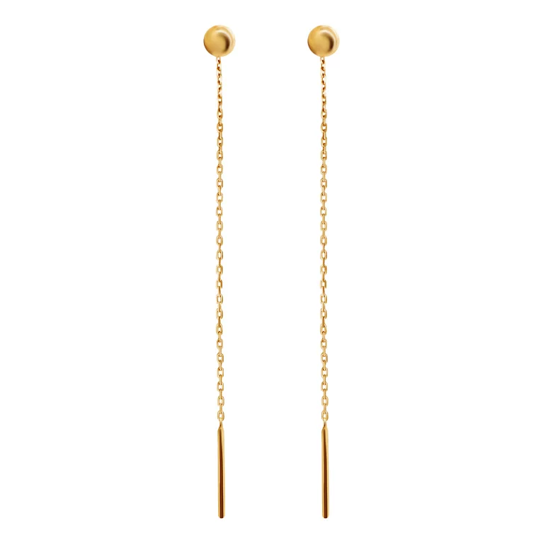 Сережки-гвоздики из красного золота с подвесками. Артикул 2008798101: цена, отзывы, фото – купить в интернет-магазине AURUM