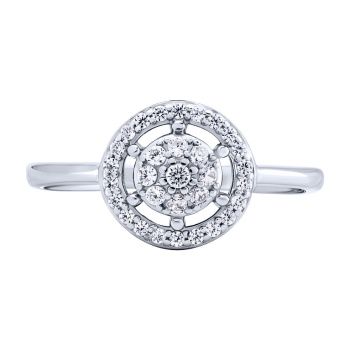 Серебряное кольцо с россыпью фианитов - 2093985
