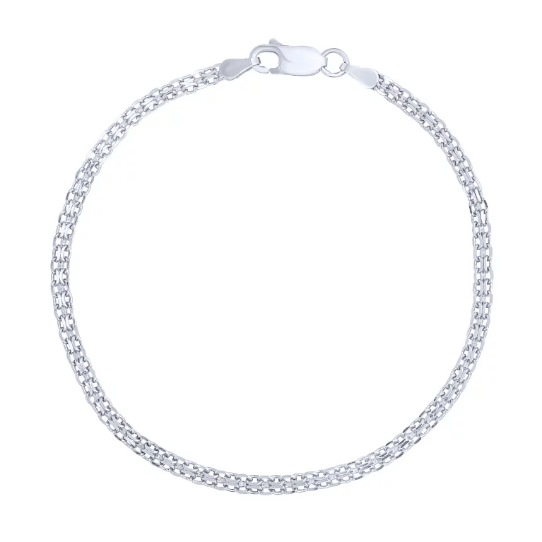 Срібний браслет плетіння якірний бісмарк. Артикул 0310503: ціна, відгуки, фото – купити в інтернет-магазині AURUM