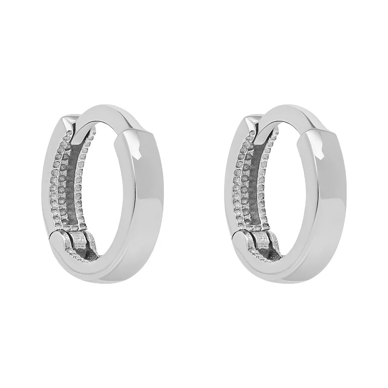 Сережки-кольцо из белого золота. Артикул 2010332102: цена, отзывы, фото – купить в интернет-магазине AURUM
