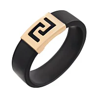 Каучуковий перстень со вставкой из красного золота - 416596