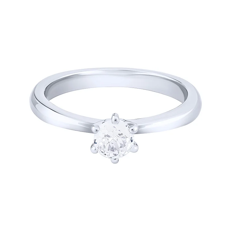 Серебряное кольцо с фианитом - 2098584