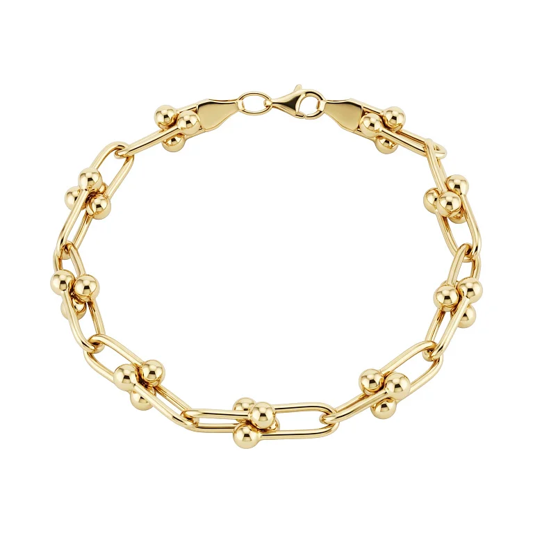 Браслет "Ланки" з жовтого золота в якірному плетінні  - 2214569