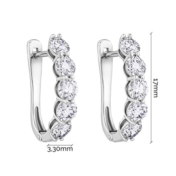 Сережки из белого золота с дорожкой из бриллиантов - 1958572