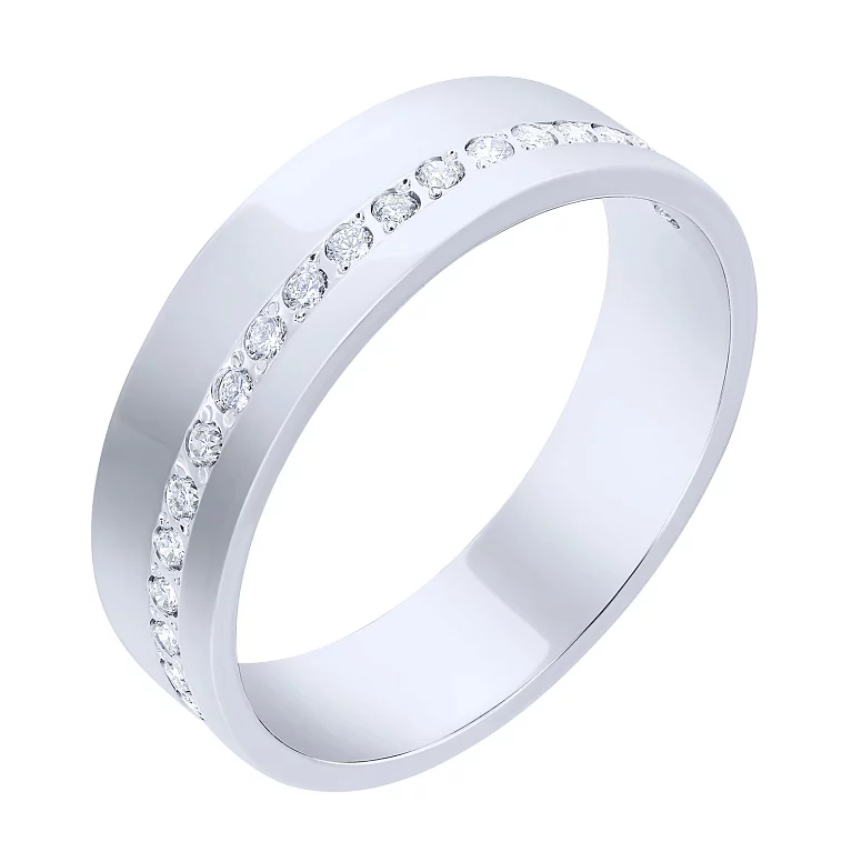Обручальное кольцо в белом золоте с бриллиантами американка. Артикул 1078/02/1/8037: цена, отзывы, фото – купить в интернет-магазине AURUM