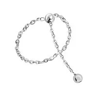 Каблучка-ланцюжок "Кульки" з підвісом в білому золоті - 2047349