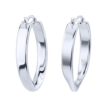 Серьги-кольца из серебра  - 2247652