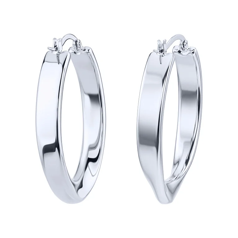 Серьги-кольца из серебра  - 2247652