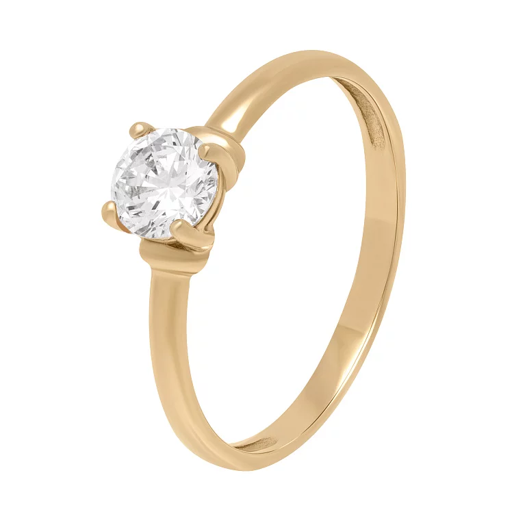 Помолвочное кольцо с фианитом из красного золота. Артикул 1191331101: цена, отзывы, фото – купить в интернет-магазине AURUM