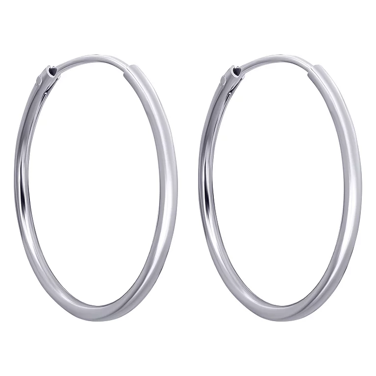 Сережки-кольца серебряные. Артикул 7502/2024057: цена, отзывы, фото – купить в интернет-магазине AURUM