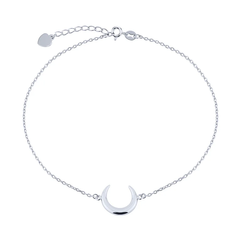 Браслет "Місяць" зі срібла плетіння якірне - 2221987