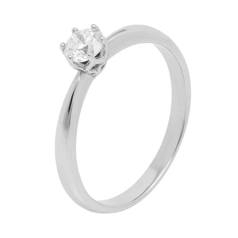 Каблучка для заручин у білому золоті з діамантом. Артикул 1108781202: ціна, відгуки, фото – купити в інтернет-магазині AURUM