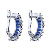 Серьги в серебре с фианитами - 2082213
