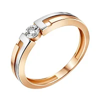 Каблучка у комбінованому золоті з фіанітом - 585440