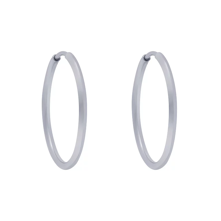Сережки-кільця срібні. Артикул 7502/1033-20сР: ціна, відгуки, фото – купити в інтернет-магазині AURUM