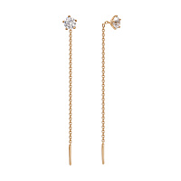 Золоті сережки-протяжки з цирконієм. Артикул 2105797101: ціна, відгуки, фото – купити в інтернет-магазині AURUM
