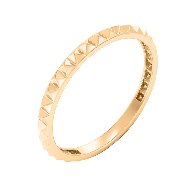 Кольцо в красном золоте с геометрией. Артикул 140053: цена, отзывы, фото – купить в интернет-магазине AURUM