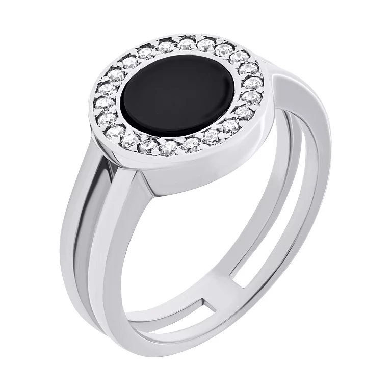 Серебряное кольцо с агатом и фианитами. Артикул 7501/к044/6/173: цена, отзывы, фото – купить в интернет-магазине AURUM