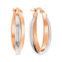 Сережки-кольца из комбинированого золота - 1499361